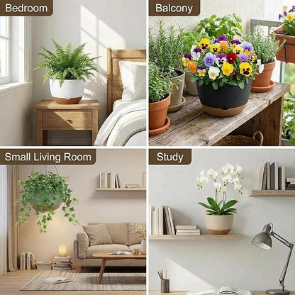 2 Pack 10 Inch Hanging Planters for Indoor Outdoor Plants, Plastic Hanging Basket Flower Plant Pots, Plant Self Watering Pot with Drainage Holes and Saucers for Garden Home (Beige)