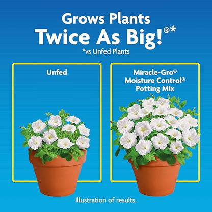 Miracle-Gro Moisture Control Potting Mix, For Container Plants, Protects against Over- and Under-Watering, 8 qt., 2-Pack