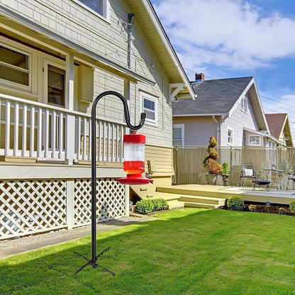 Shepherd Hooks for Outdoor, 1 Pack 94 Inch Bird Feeder Pole with 5 Prongs Base for Hanging Lantern, Hummingbird Feeder, Lightweight Plant, Shepherds Hook for Bird Feeders for Outside