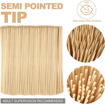 Suclain 1000 Pcs Marshmallow Roasting Sticks 12" Long 5mm Thick, Smores Sticks Bamboo Skewers BBQ Kabob Grilling Barbecue Roasting Camping for Outdoor Fire Pits Campfires