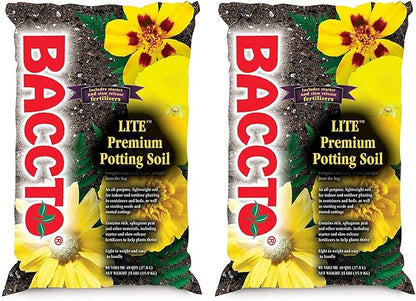 Michigan Peat 1440 Baccto Lite Premium Potting Soil for Gardening, Seed Starting, Propagation, and More, 40 Quart Bag (2 Pack)