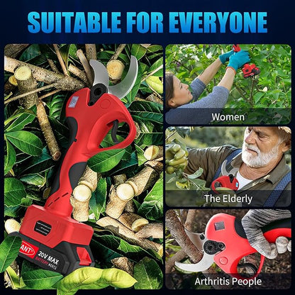 Electric Pruning Shears Cordless, 1.6"(40mm) Cordless Pruner, 2Pcs 2000mAh Battery Operated Pruning Shears & Electric Tree Pruner, SK5 Steel Blades Battery Powered Pruning Shears JOVANT