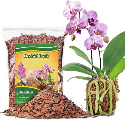 2qt Orchid Bark Horticultural Grade- Natural Mulch for Potted Plants, Root Development of Orchid Plants and Garden Soil Amendment Mix