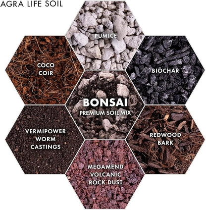 Premium Bonsai Soil Mix for Thriving Indoor Bonsai Trees - Perfect Potting Soil for All Bonsai Varieties - Organic Blend for Optimal Growth - Indoor Plant Soil - 4 Quarts