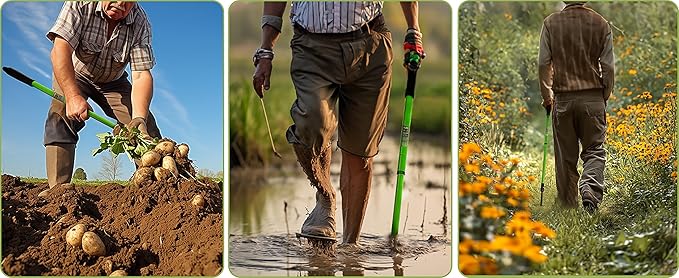 Small Rake Garden Rake Hand Rakes, Ajustable Handle Gardening Hand Cultivator Garden Tool with Non Slip Handle Hand Weeder Tool for Weeding Tilling Soil Planting