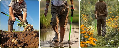 Small Rake Garden Rake Hand Rakes, Ajustable Handle Gardening Hand Cultivator Garden Tool with Non Slip Handle Hand Weeder Tool for Weeding Tilling Soil Planting