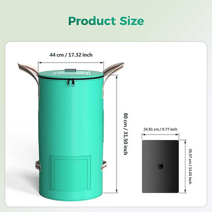 Compost Bins Outdoor 32 Gallon Reusable Garden Yard Waste Bag Breathable Thickened Foldable with 4 Handles for Leaf Compost Collection