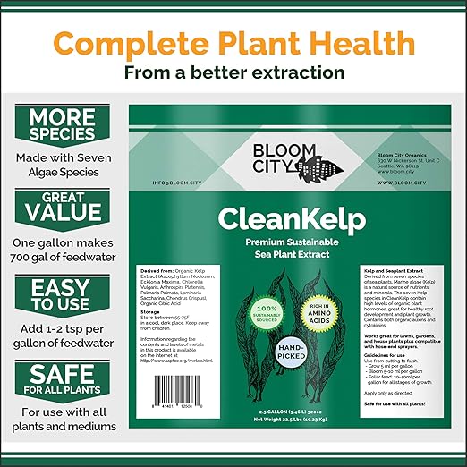 Bloom City Organic Liquid Seaweed and Kelp Fertilizer Supplement (128 oz) Concentrated Makes 750 Gallons