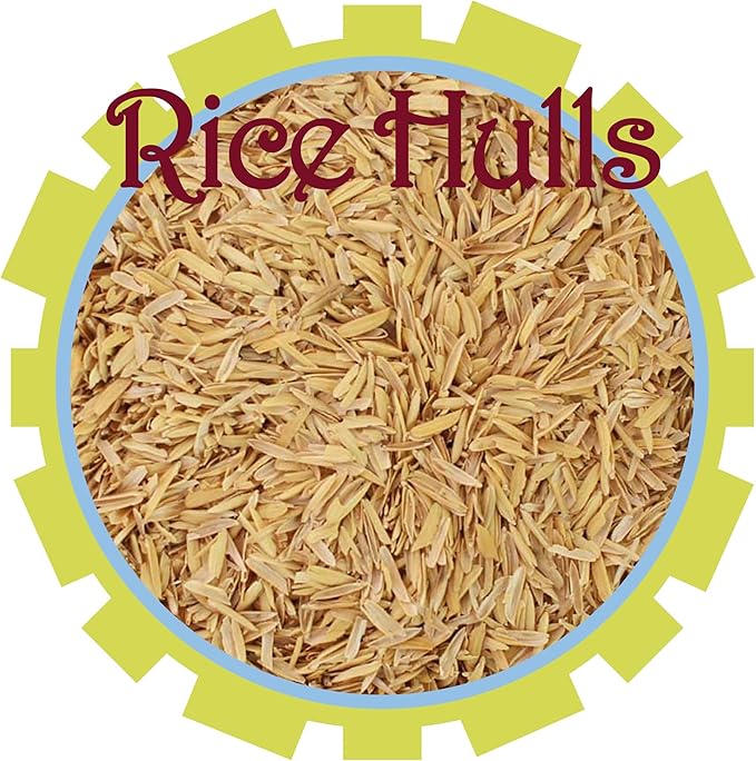 Organic Mechanics Pure Rice Hulls, 8 qt - Sustainable Alternative to Perlite - Enhances Drainage, Porosity and Air Space - Eco-Friendly