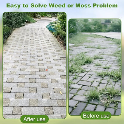 2025 Upgraded 17.7''-49.2'' Crack Weeder Tool, Long Handle Manual Crevice Weeding Tool with 3 Adjustable Length Weed Puller for Sidewalk, Paver, Wall Gaps, Lawn Yard, Driveway, Bricks, Deck Boards