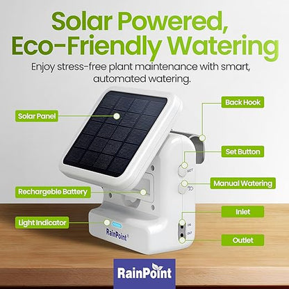BALDR Automatic Solar Plant Watering System - WiFi Solar Drip System & App-Controlled Water Pump with Timer - Indoor Solar Power Irrigation System Smart Scheduling for House Plants While You are Away