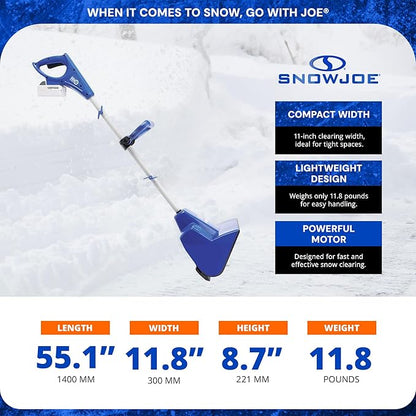 Snow Joe 24V Cordless Electric Shovel Kit w/ 5Ah Battery & Charger, 11″ Clearing Width, 400W Motor – Portable, Lightweight, Heavy-Duty Ice Removal for Deck, Patio, Driveway & Sidewalk, 24V-SS11-XR