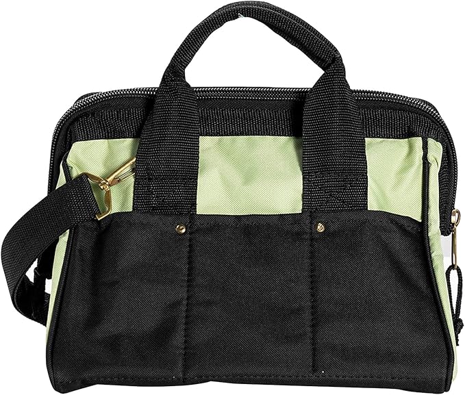 14-Inch Heavy-Duty Electrician Tool Bag, Waterproof Top Wide Mouth Tools Storage Bag with Adjustable Shoulder Strap MultiPurpose Organizer Bag for Construction Gardening Man