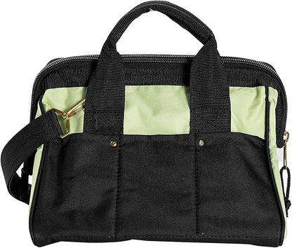 14-Inch Heavy-Duty Electrician Tool Bag, Waterproof Top Wide Mouth Tools Storage Bag with Adjustable Shoulder Strap MultiPurpose Organizer Bag for Construction Gardening Man