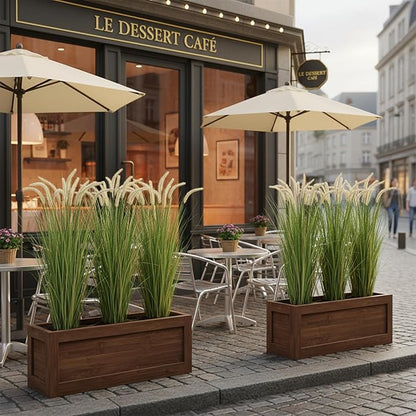 KOL Artificial 5ft 2-Pack Horsetail Reed Grass, 59in Tall Artificial Indoor Outdoor Fake Grass Plant, Home Office Decorative Artificial Plants in Pot Faux Plant Greenery, Wedding Decor