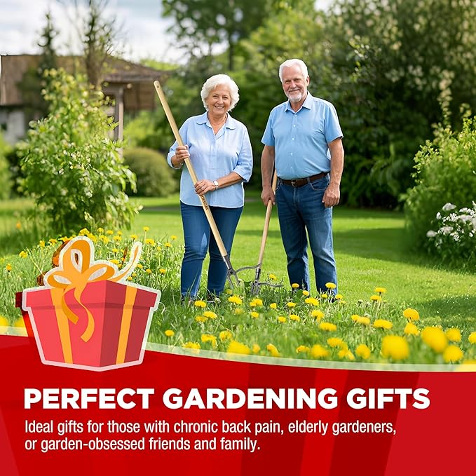 WORKPRO Weed Puller Tool with 44” Bamboo Handle, Heavy-Duty 4-Claw Cast Iron Head, Stand-Up Weeder with Foot Pedal for Dandelions, Thistles, Crabgrass, Easy Root Removal Without Bending or Kneeling