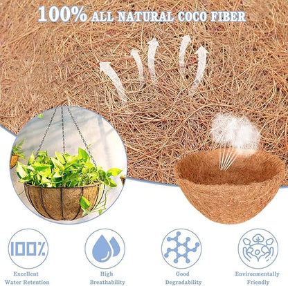 Halatool 6PCS 12 Inch Coco Liners Coconut Fiber Planter Liner 100% Natural Coco Fiber Liners for Planters Round Coco Coir Hanging Basket Liners for Flowers Vegetables