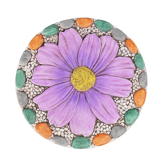 Outdoor Garden Decor Stepping Stones - Outside Garden Yard Decorative Stones Gifts for Women Garden Decor for Outside 10x10x0.75 Inch Cynkeyee