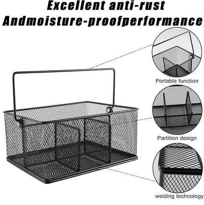 Garden Tools 8-Piece,Black Metal Mesh Garden Basket with Handle,Gardening Hand Tool Set with Pruning Shears,Gloves,Stainless Steel Weed Puller Tool,Ideal Gardening Gifts for Women Men