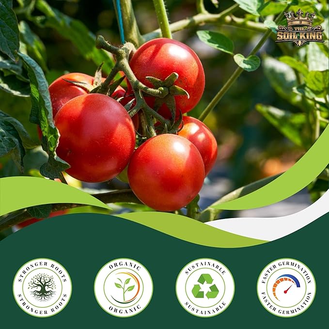 Soil King Big Rootz Organic Soil - CDFA & EnvirOganic Certified. All-Purpose Potting, pH Adjusted for Maximum Nutrient Uptake & Root Growth, Indoor & Outdoor Plants, 40 lb. Bag