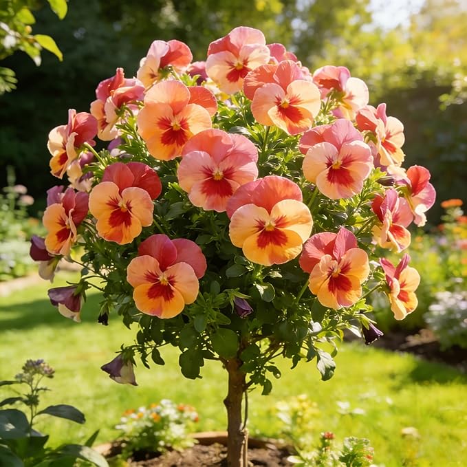 1000 Pansy Flower Seeds - Cold Tolerant Blooms in Vibrant Colors, Long Blooming Season for Garden Beds, Borders, and Containers (2000, Orange)