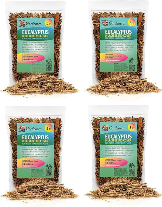 Gardenera Organic Eucalyptus Mulch - Create an Eco-Friendly Garden with Natural Weed Control - 20 QUARTS