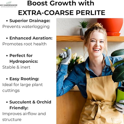 Perlite for Plants, Extra Coarse Grade 4 Horticultural Perlite, Organic Perlite for Gardening Indoor & Outdoor, Made in USA (1 Quart)