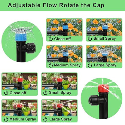 Drip Irrigation System Kit – 2025 New Quick-Connect Automatic Watering & Misting System with 48FT 1/2" Tubing, Large Coverage & Water-Saving for Greenhouses, Lawns, Gardens, Raised Beds