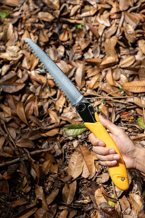 Toolux 8 Inch Folding Saw, SK5 Steel Pruning Hand Saw, Camping Saw for Smooth Cutting, Camping, Gardening, Tree Pruning, Wood Cutting, Compact Design with Non-Slip Ergonomic Handle for Outdoor Use