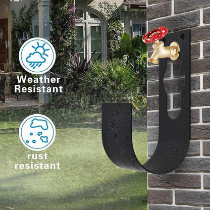 SupKing Hose Holder Wall Mount,Heavy Duty Garden Hose Hanger Reel Metal Hose Hooks Fit to100ft Expandable Watering Hose Storage