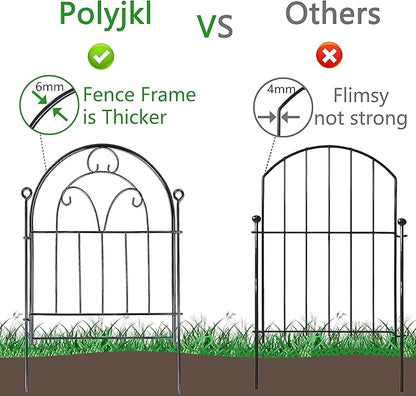 Garden Fence, 11ft(L) X 21in(H) 10 Pack Rustproof Metal No Dig Fence Panels, Garden Fencing Dog Fence Outdoor for Yard, Decorative Fences and Borders, Animal Barrier, Flower Bed, Patio