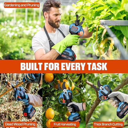 SENIX Cordless Electric Pruning Shears with 2000mAh Battery& Charger, 20V Brushless Motor Pruner, Dual Mode Cutting 1.5" Max for Delicate Flowers & Thick Branches, Gardening, Tree Pruners, Orchard