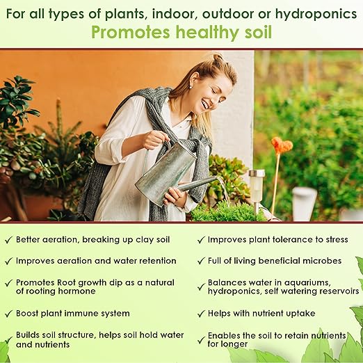 VermisTerra Vitality 8 oz - Houseplant and Indoor Plant Food, Mother Earth's Balanced Fertilizer, Organic, Root Cuttings, No Harmful Chemicals, will not burn plants, Lush Growth. No Odor, Reduce Shock