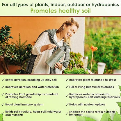 VermisTerra Vitality 8 oz - Houseplant and Indoor Plant Food, Mother Earth's Balanced Fertilizer, Organic, Root Cuttings, No Harmful Chemicals, will not burn plants, Lush Growth. No Odor, Reduce Shock