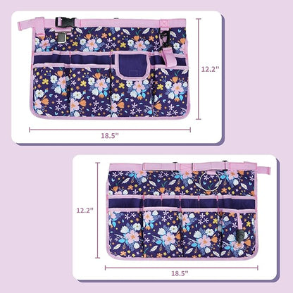 MELOTOUGH Bucket Caddy Organizer Bucket Tool Organizer for Garden Tools Fit 3.5 to 5 Gallon Bucket (Purple Flower)