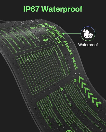 BN-LINK Seedling Heat Mat with Thermostat Controller Combo Set, 10" x 20.75" Plant Heating Mat for Seed Starting with Temperature Control for Indoor Growing, Plants Germination, ETL Listed