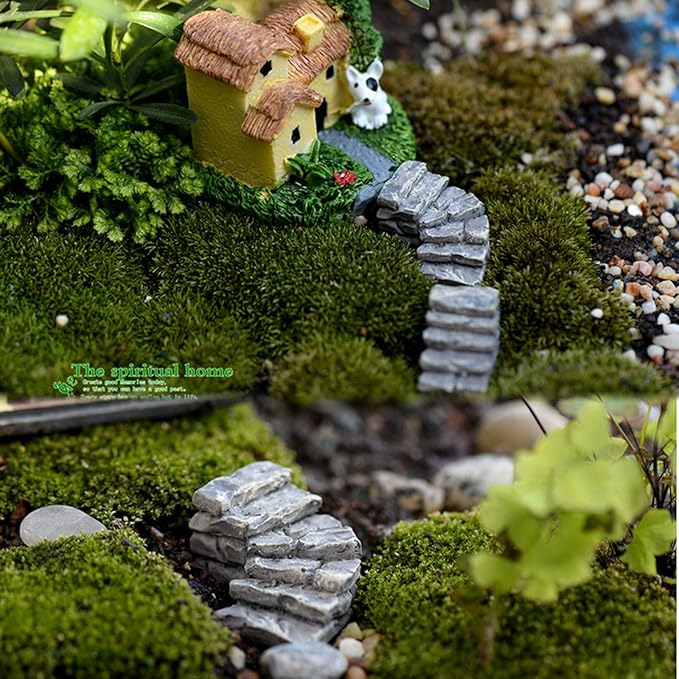 Miniature Fairy Garden Decoration Accessories Garden Sculptures Statues,Resin Plastic Simulation Decoration Step Yard Decor for Outside Gnomes Outdoor Decor for Patio