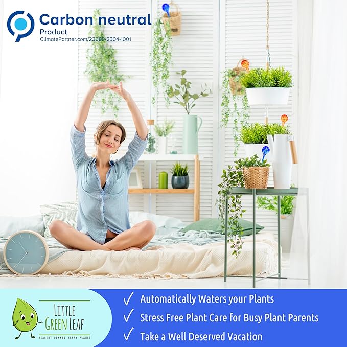 LGL Plant Watering Globes - Automatic Self Watering Globes. Decorative Self Watering Planter Inserts. Self Watering Spikes to Support Plant Health. 4 Pack x 180ml.