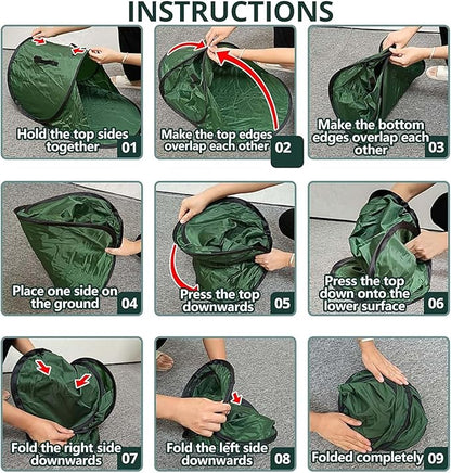 Foldable Pop Up Leaf Collector, Miniature Leaves Pickup and Loader Bag, Lawn Portable Leaf Bags for Cleaning Up Garden Weeds Branches Waste Trash