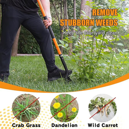 Heavy Duty Digging Shovel 57 Inch Fiberglass Handle with Serrated Steel Blade Ergonomic Grip for Gardening Landscaping Construction