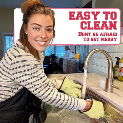 KITCHEN PERFECTION Silicone Smoker Oven Gloves For Women -Extreme Heat Resistant BBQ Gloves -Handle Hot Food Right on Your Smoker Grill Fryer|Waterproof Oven Mitts Grill Gloves |Superior Set+3 Bonuses