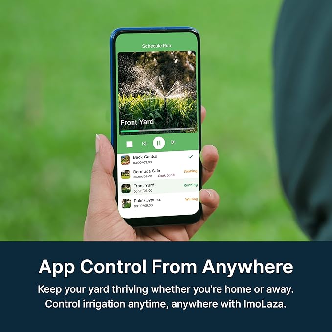ImoLaza 8-Zone Indoor Smart WiFi Sprinkler System Controller, Easy Install Irrigation Timer for Lawn & Garden, Water-Saving Automatic Sprinkler Timer/Controller with Mobile App, Compatible with Alexa