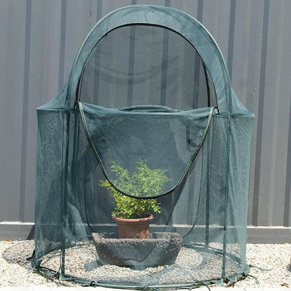 Round 4'x4' Large Plant Mesh Cover 4.9FT Tall Crop Netting Cage Pest Guard Cover for Vegetables Fruits Durable Plant Gardening Net