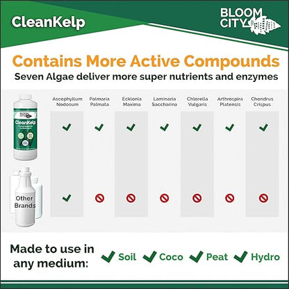 Bloom City Organic Liquid Seaweed and Kelp Fertilizer Supplement (128 oz) Concentrated Makes 750 Gallons