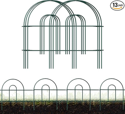 Decorative Garden Folding Border Fence, Metal Wire Edging Flower Fence Panel 18in X20ft Outdoor Patio Landscape