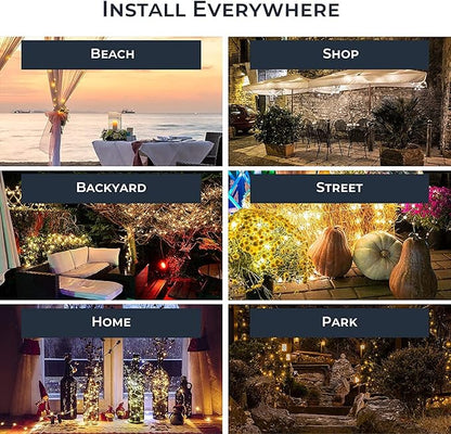 Solar Waterfall Fairy Bunch Lights Outdoor Waterproof 200LEDs 8 Modes Watering Can Light (NO CAN), Solar Powered String Lights Firefly Vine Christmas Tree Garden Decorations Gardening Gifts for Mom