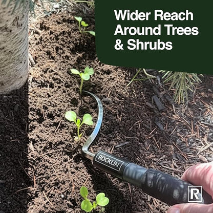 Short Handle Hook Cultivator – Heavy-Duty Garden Hand Tool for Weeding, Digging & Soil Loosening – Stainless Steel Blade, Ergonomic Grip, Compact for Raised Beds & Tight Spaces