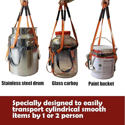 Garden Flower Pots Pot Moving Strap,with Handle,Landscaping Lifting Straps, Move Heavy Flower Pots, Planters, Trees, Rocks,Pot Tool,Up to 200 lbs,Gray Orange,Middle and Small