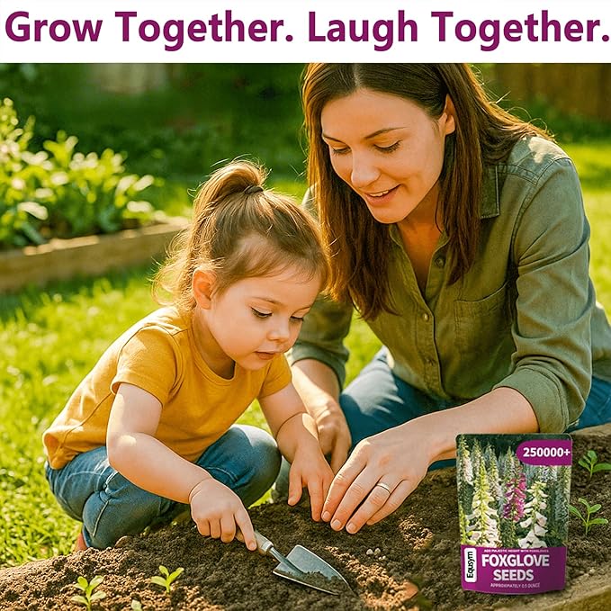 Foxglove Seeds 250,000+ Bulk Pack - Tall Spire Blooms, Mixed Colors for Garden Borders, Easy Planting for Home Gardening - Ideal for Backyard Flower Beds, Landscaping, and Pollinator-Friendly Gardens