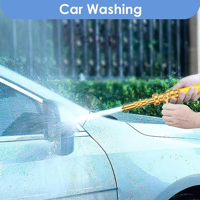 High Pressure Hose Nozzle, Heavy-Duty Brass Adjustable Twist Hose Nozzle with On-Off Valve, Water Hose Sprayer Nozzle with 3/4" GHT Connector for Garden(3 Pack）